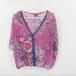 Free People Sheer Sequin Blouse Small